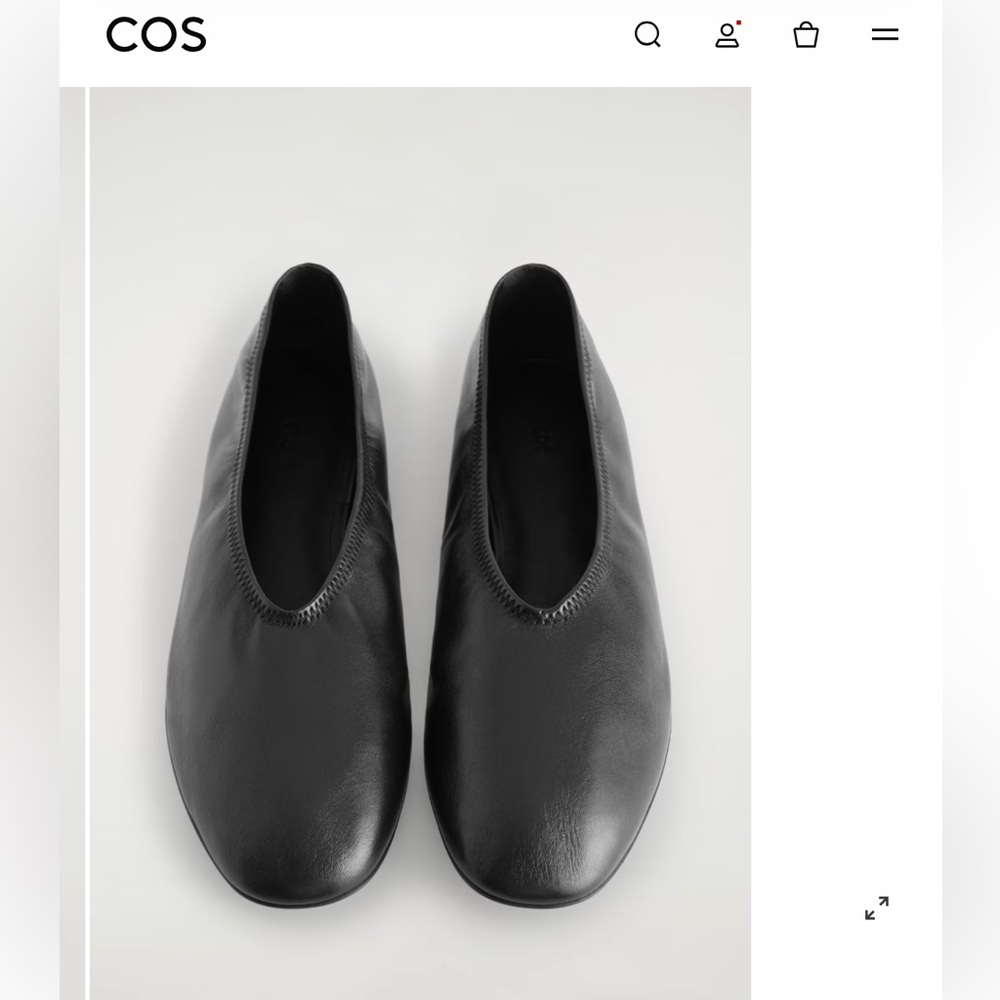 COS Black Leather Flats -NEW